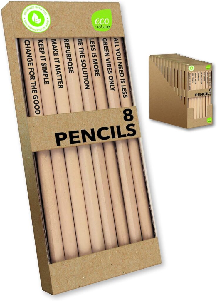 Eco Nature - Stationery Kit - Stationary Supplies - School Supplies  University Essentials - Eco Nature Natural Pencils - Pack of 8