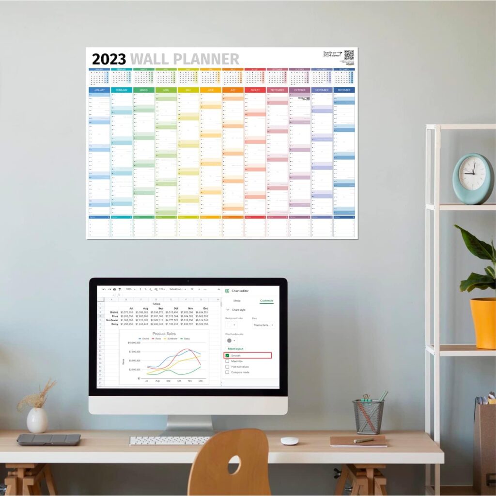 Hambli Wall Planner 2023 – Extra Large 100 x 70cm Full Year Planner Wall Calendar – 23 School Planner For Teacher, Office, University Essentials – Folded Columns Edition (HMB0015-005)