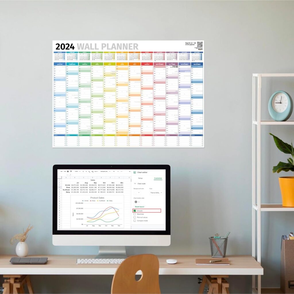 Hambli Wall Planner 2023 – Extra Large 100 x 70cm Full Year Planner Wall Calendar – 23 School Planner For Teacher, Office, University Essentials – Folded Columns Edition (HMB0015-005)