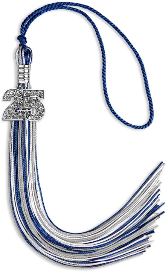 Endea Graduation Mixed Triple Color Tassel with Silver Bling Charm