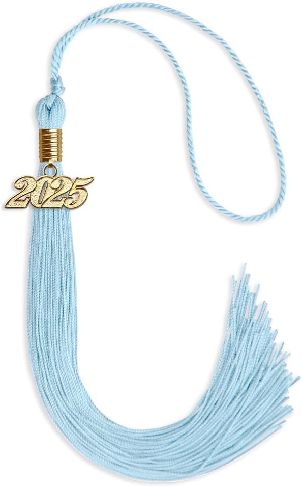 Endea Graduation Single Color Tassel with Gold Date Drop (Light Blue, 2025)